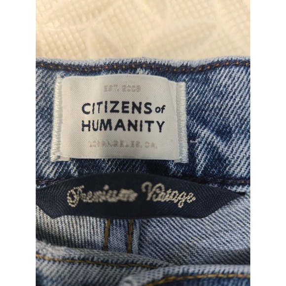 Citizens of Humanity Florence High Rise Straight Jeans Blue Raw Hem Womens 26 - Picture 6 of 13